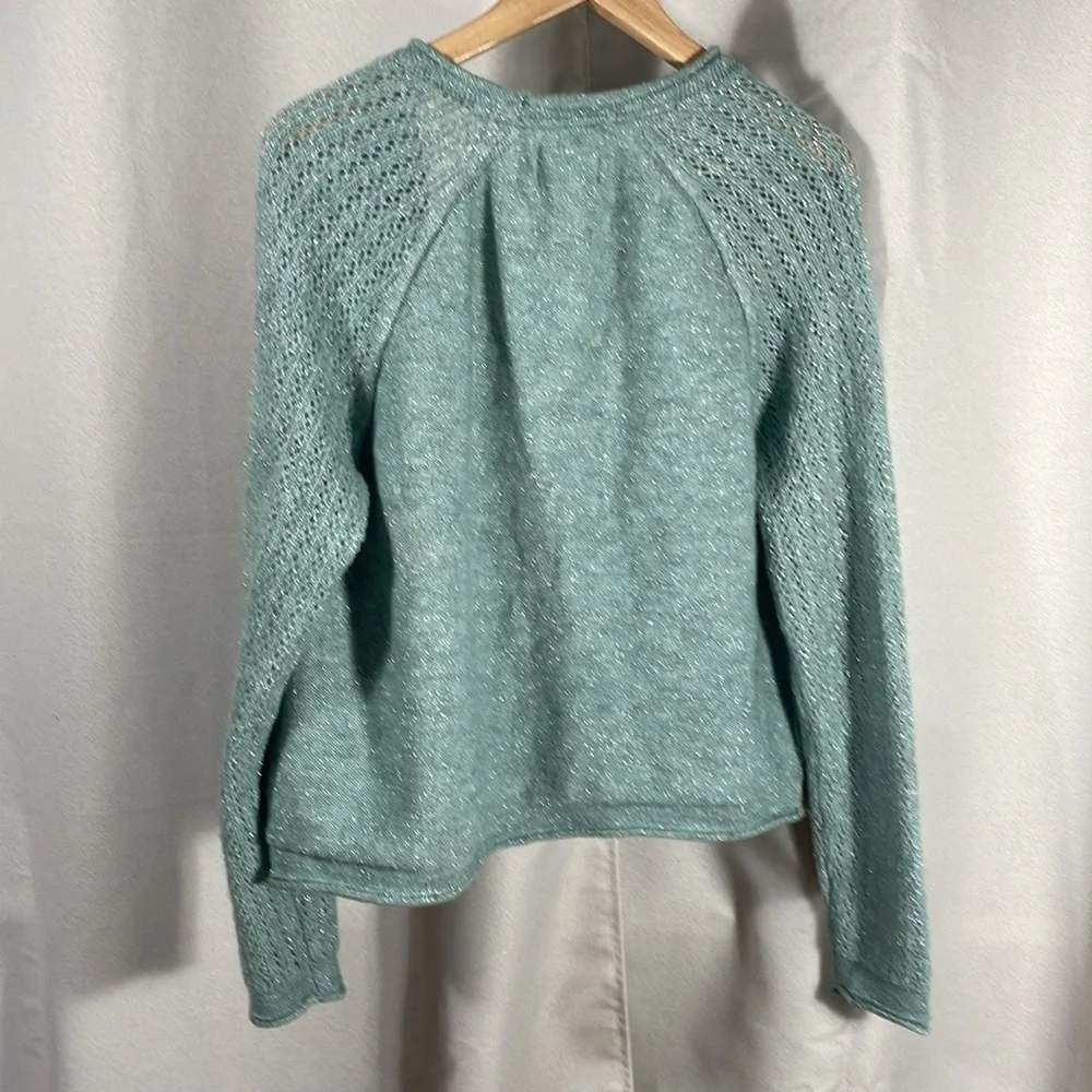 Croft & Barrow Green Open-Front Sweater - Picture 2 of 5